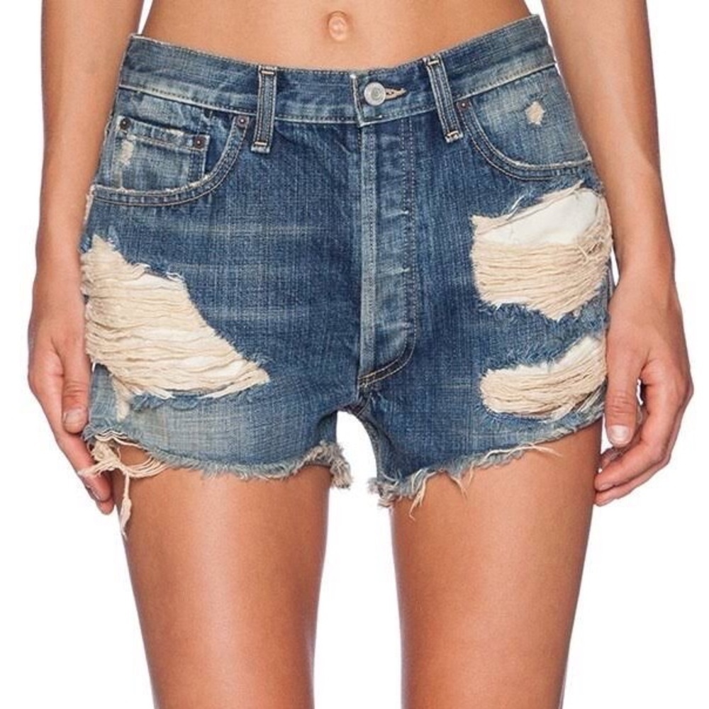 Agolde Parker Cut Off Distressed Denim Short Size 28